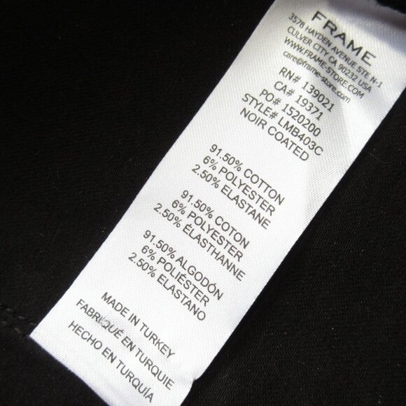 NWT Frame Le Mini Boot in Noir Coated Black Bootcut Stretch Jeans 30 $265 - Picture 7 of 9